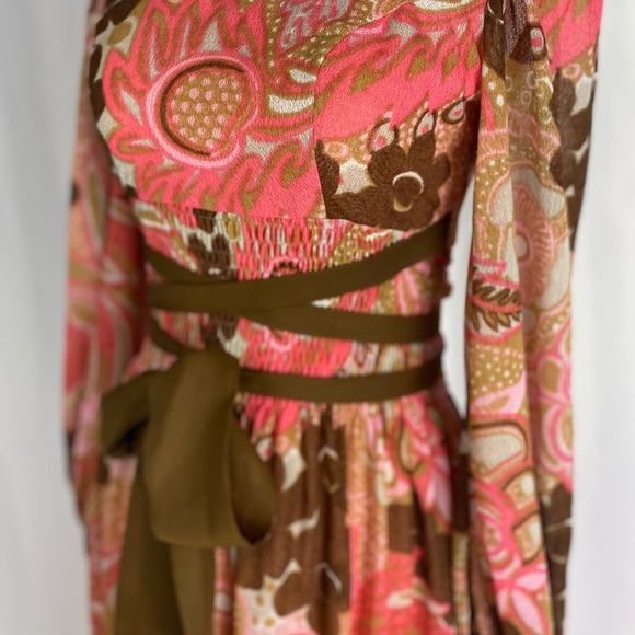 Vintage Psychedelic Maxi Renaissance Dress. Diolen Loft - Picture 9 of 12